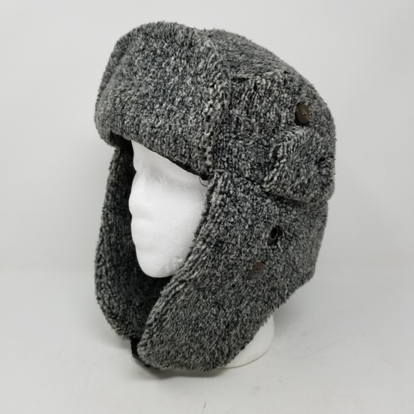 Broner Mens Trapper Hat Knit Plush Gray Size XL Unsex Quilted Lining Warm Winter - Picture 11 of 11
